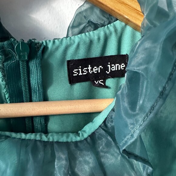Sister Jane Organza Maxi Smock Dress, Green, XS / S - Picture 9 of 11
